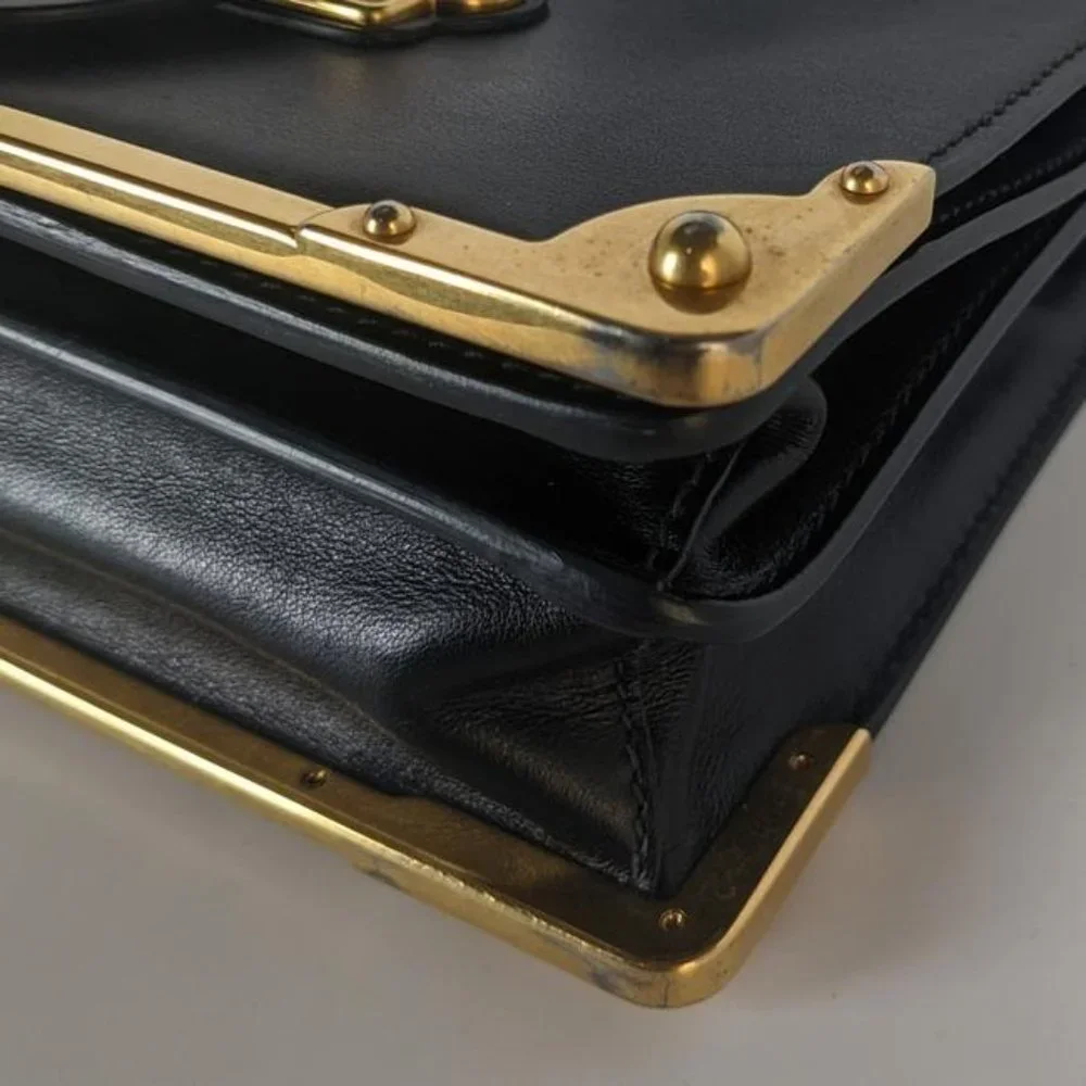 Prada Cahier Medium Black Leather Cross Body Bag - Picture 6 of 10